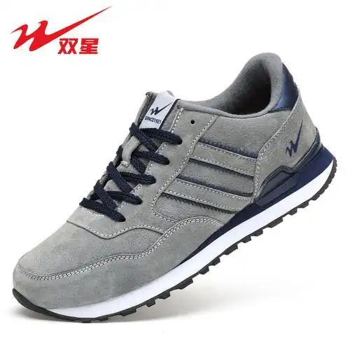 双星运动鞋春秋季透气百搭休闲鞋男士时尚平底跑步阿甘鞋-阿里巴巴