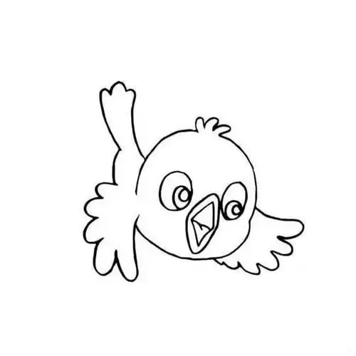 小鸟天上飞简笔画