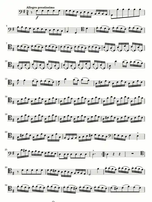 乐谱分享巴里埃尔第十大提琴二重奏鸣曲