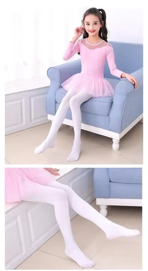 新款儿童连裤袜女童打底裤春棉薄款宝宝连体袜丝袜白色舞蹈袜子小学生