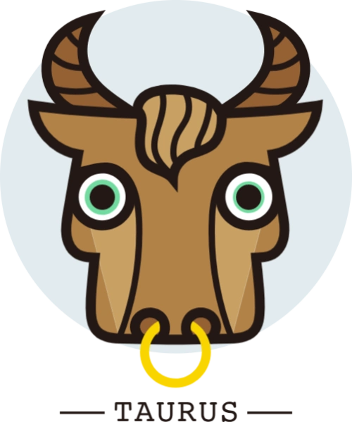 彩色牛头简笔画