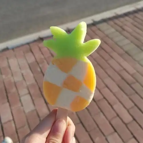 阳光照耀下的菠萝冰棒