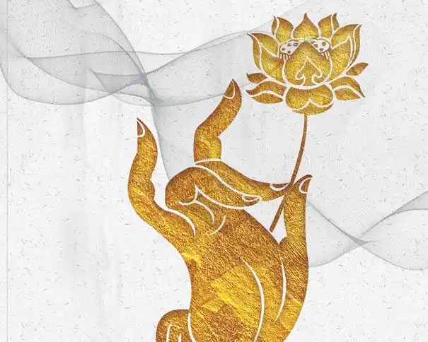 观音手与莲花psd素材