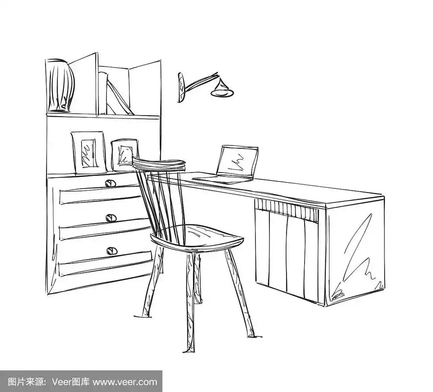工作地点草图.手绘桌椅
