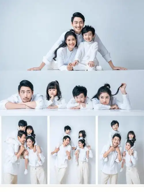 一家四口怎么拍63最好看的极简风全家福