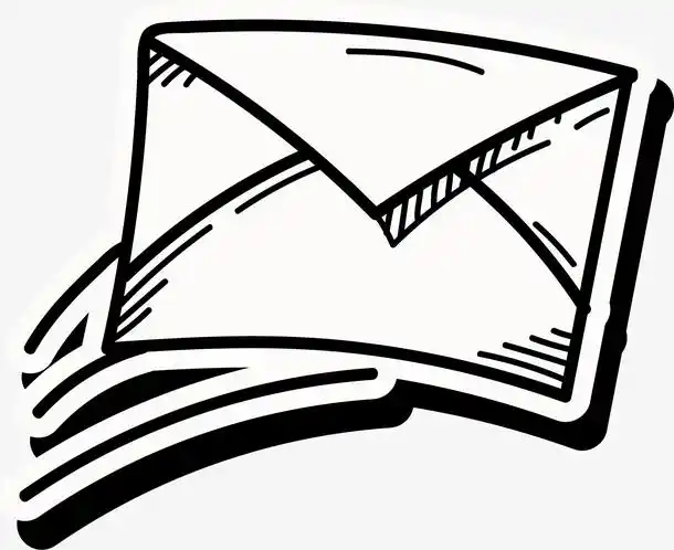 矢量图水彩黑色信封