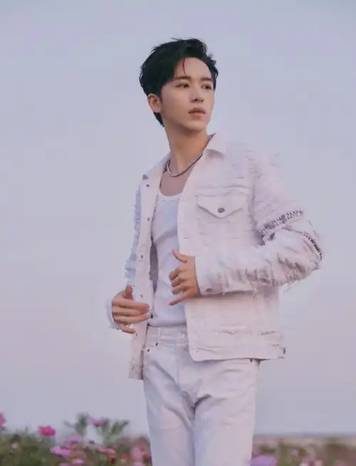 白色撕裂感外套的@许魏洲zz闲庭信步于落日余晖间,帅气与大地融为一体