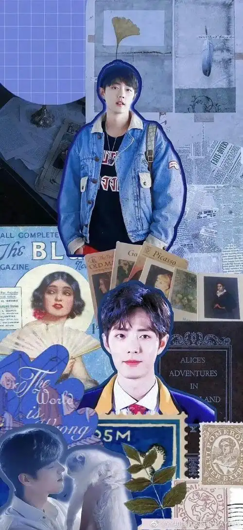 肖战超话#肖战壁纸无水印#又去偷了点拼接壁纸拿来做微信聊天背景图