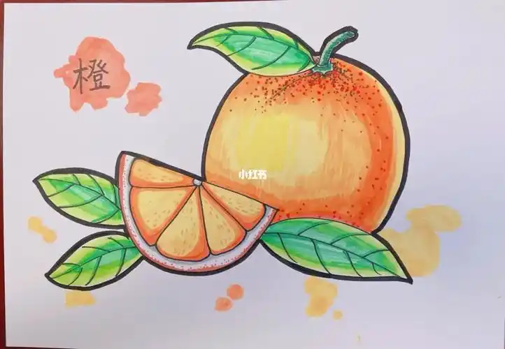 简笔画橙子
