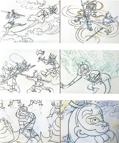 《大闹天宫》画面分镜 上海美术电影制片厂出品
