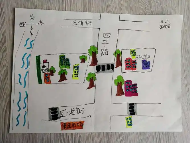 介绍我的家,学画平面图——先锋小学三年级三班实践作业展