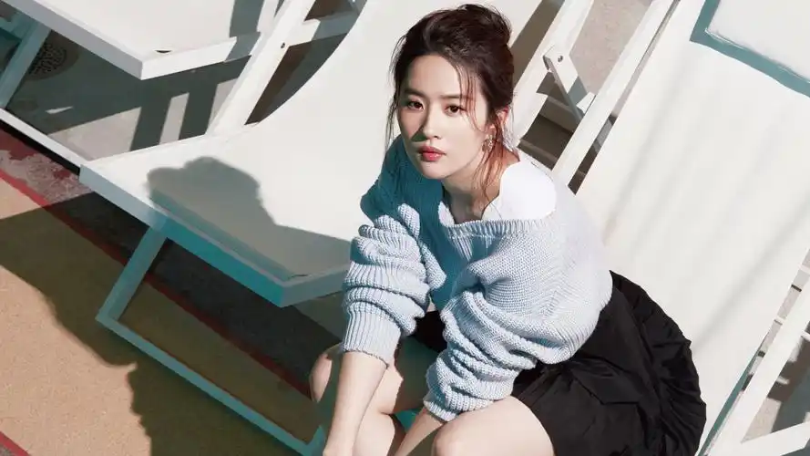 刘亦菲 毛衣 黑色裙子 美女 壁纸 图片