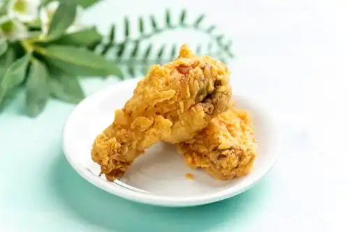 一对炸鸡翅特写 炸鸡翅