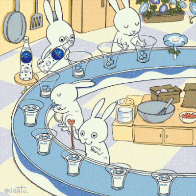 宝藏画师misato画的一组可无限循环的治愈动图