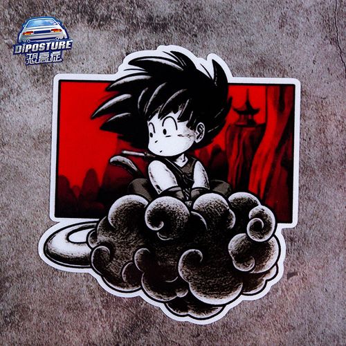 汽车贴纸jdm潮贴动漫卡通 七龙珠小悟空筋斗云小牛电动车摩托车贴