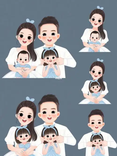 一家四口亲子头像