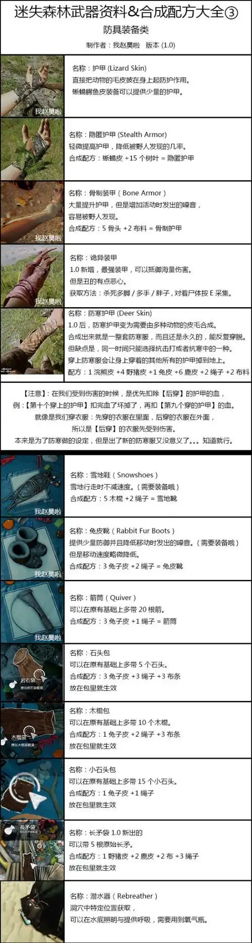 《森林》武器道具资料及合成配方大全_防具装备类-游民星空 gamersky.