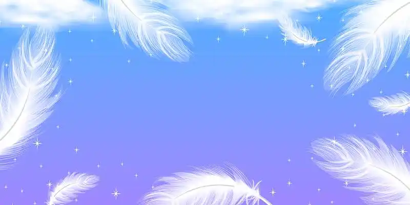 蓝紫色小清新渐变飘逸的羽毛展板背景蓝色紫色蓝紫色渐变简约风唯美风