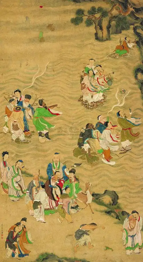 1869神仙图立轴设色纸本