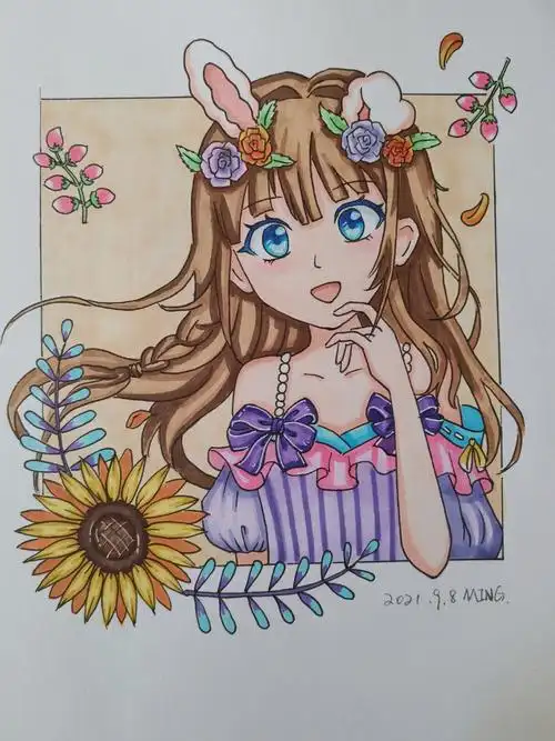 漫画 #人物手绘马克笔手绘| q版漫画|卡通画| 动漫| 线描画|插画