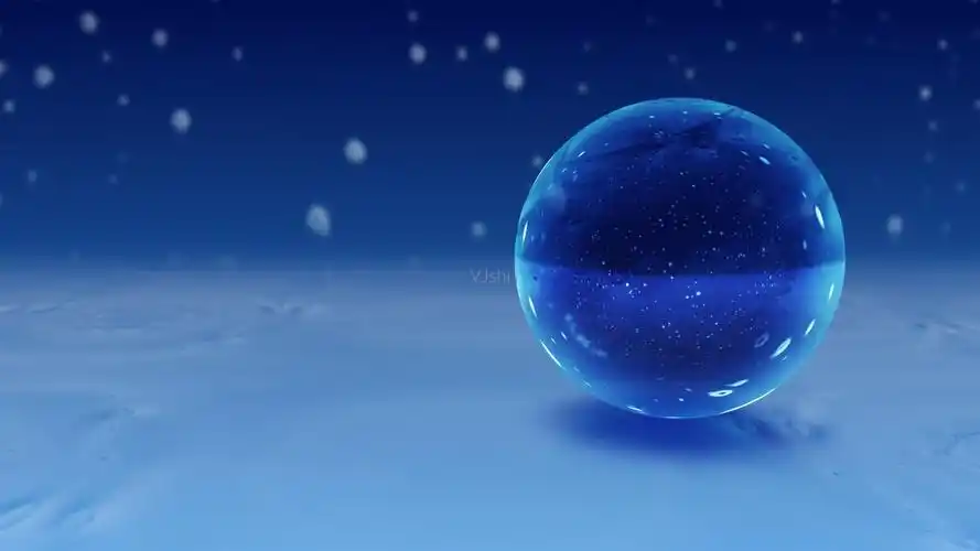 蓝色水晶球体
