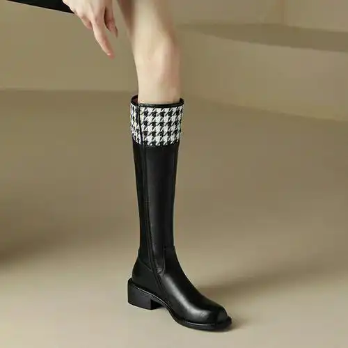 一眼就爱上复古长筒高靴超级显瘦显高