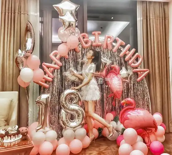 女生十八岁成人礼生日party布置-生日派对|广州气球布置
