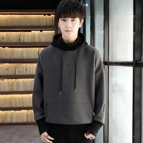 newlake秋季卫衣男韩版潮流学生加厚款帅气高中初中生秋冬装半高领连