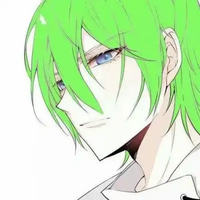 动漫男生绿色头发微信头像