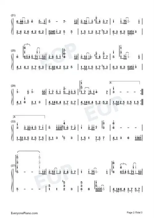 欧阳娜娜树洞钢琴数字简谱