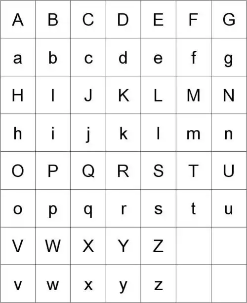 26个大写字母表