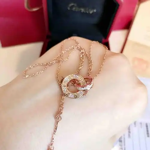 现货国家专业珠宝玉石鉴定中心鉴定卡地亚满钻love18k金项链