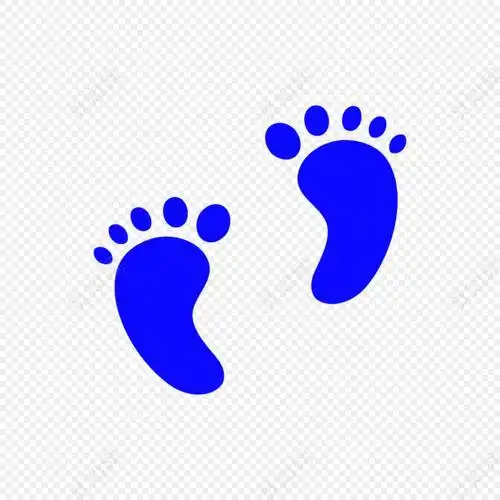 卡通人脚印简笔画