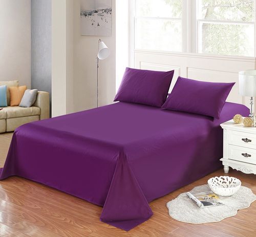 全棉四季款简约素色深紫色单品床单纯棉斜纹活性印染纯色单色被单