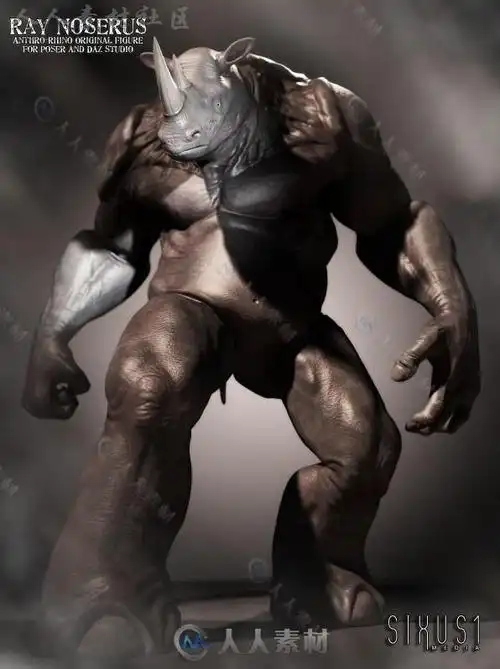 强壮恐怖的犀牛怪物3d模型合辑