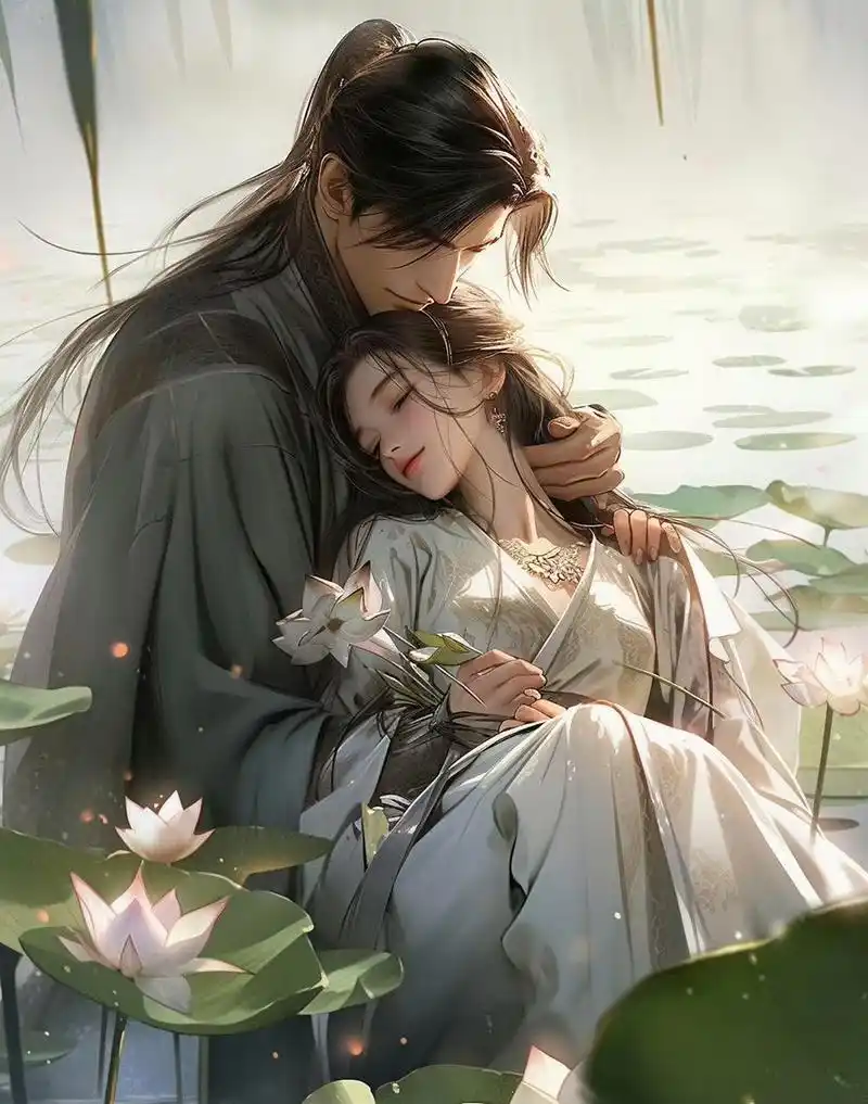 "夜色荷塘"古风浪漫情侣头像~ 这段感情结束我没有对不起你,因为我