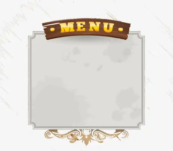 复古空白菜单设计矢量素材