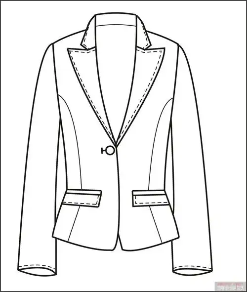 cd画的西装平面款式图(原创每日更新)-服装画/服装设计手稿 - 穿针