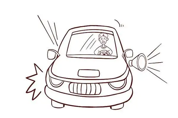 原创手绘人物开车行驶急刹车的男生简笔画