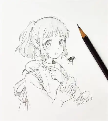 适合新手临摹的动漫人物铅笔稿,超简单,还不收藏吗?