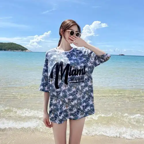 佑游泳衣女温泉分体三件套游泳衣可爱日系显瘦遮肚泳装