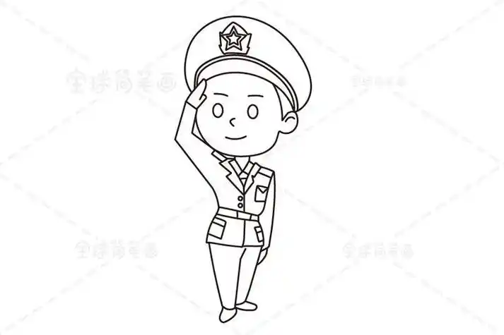 简笔画空军服装