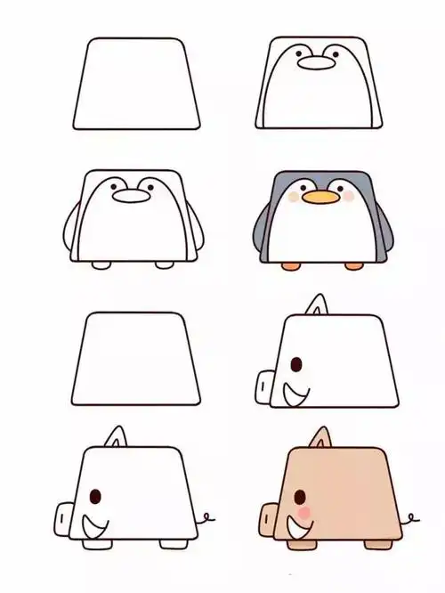 所有动物怎么画简笔画简单可爱(10款幼儿动物简笔画技巧)(3)