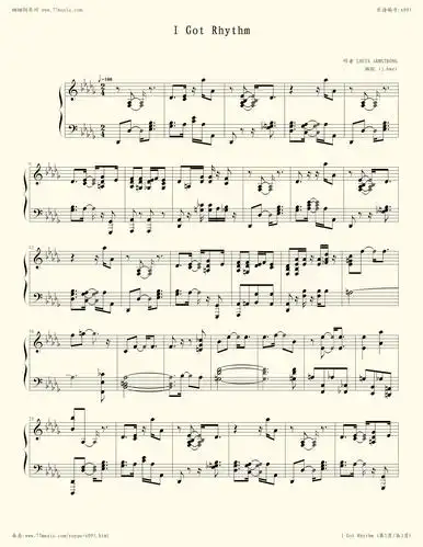 钢琴谱:经典爵士乐i got rhythm