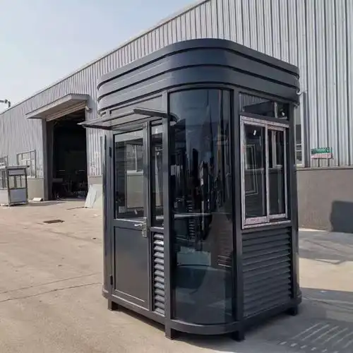 上海圆弧钢结构岗亭厂家定制景区彩钢门卫亭不锈钢保安岗亭成品