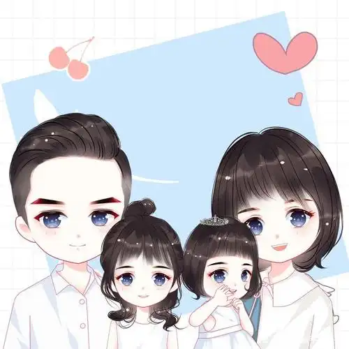 幸福藏在头像里,三口之家,四口之家全家福头像