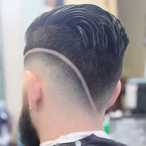 欧美潮男刀疤头发型超爷们锥形图案