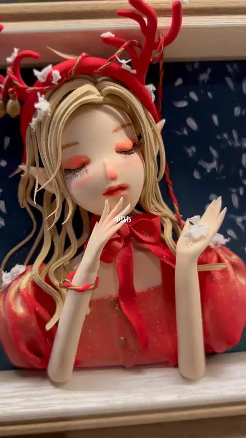 圣诞款女孩超轻粘土手工成品