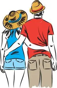 游客男人和女人图照片