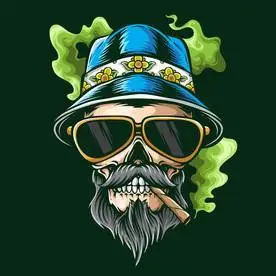 卡通胡子大叔抽烟头像图片